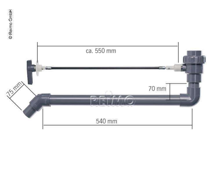 Valvula de vaciado para depositos de aguas grises caravana autocaravana camper - Ref. 65199
