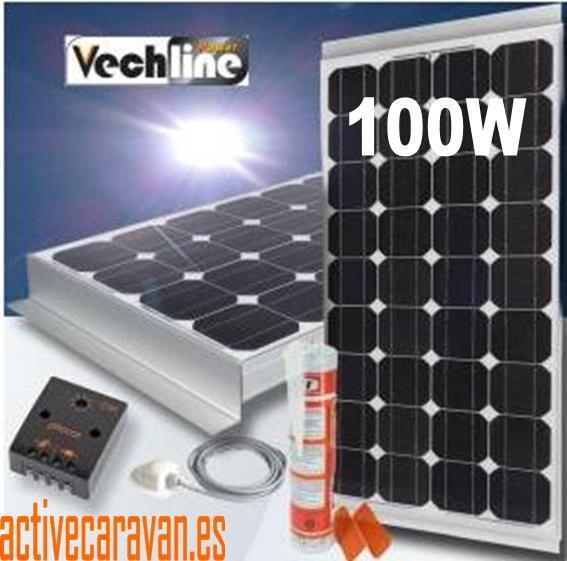 Kit Placa Solar Monocristalino 100W KIT + ACCESORIOS