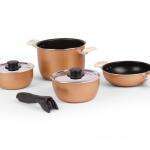 Bateria de cocina aluminio color oro