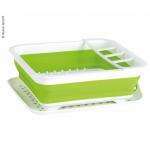 Escurridor plegable con bandeja verde