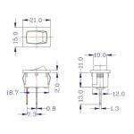 Interruptor on/off basculante negro 2 pin