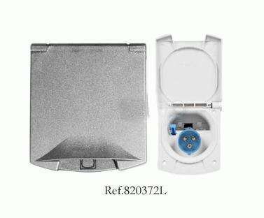 Toma electrica exterior gris oscuro