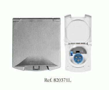 Toma electrica exterior gris claro