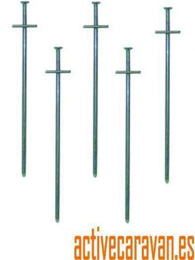 5 ud. piqueta tipo clavo en t de 17 cm profundidad