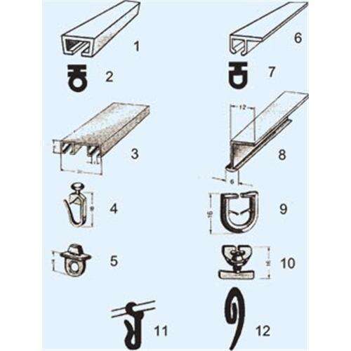 Enganches guía cortina