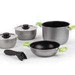 Bateria de cocina Reimo 7 piezas color gris