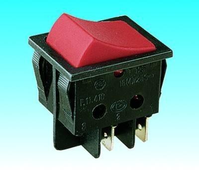 Interruptor bipolar basculante rojo con luz 4 pin