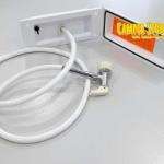 Cajetín de Ducha con manguera replegable. Blanco