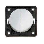 Interruptor berker doble gris brillo