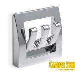 Perchero mini colgador de ropa abatible. Cromado