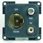 Toma 12V + Antena - ANTRACITA