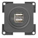 Toma Doble USB PRESTO - ANTRACITA