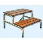 Peldaño modulo con tablas madera sin barandilla