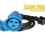 Cable adaptador para Toma Exterior- hembra a 230V macho. 1,5 m