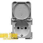 Toma 230V Antracita, con marco y tapa