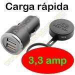 Conector mechero USB 2x3,3amp