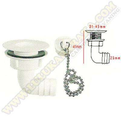 Desagüe 90º 31mm Ø con tapón (19mm)