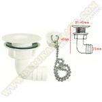 Desagüe 90º 31mm Ø con tapón (19mm)