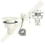 Desagüe recto 25mm Ø con tapón (19mm)