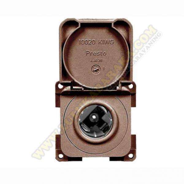 Toma 12V marrón con tapa y marco