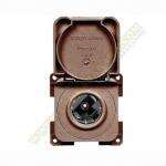 Toma 12V marrón con tapa y marco