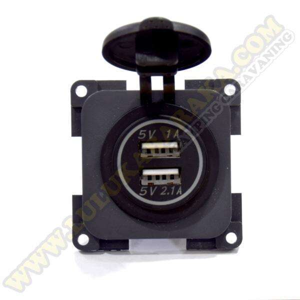 Toma USB empotrable doble con marco