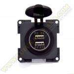 Toma USB empotrable doble con marco