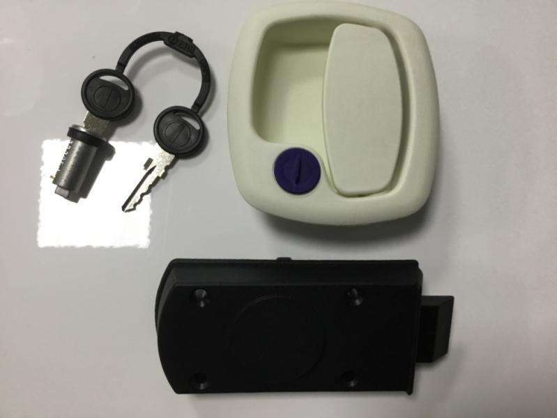 Cerradura blanca completa caravana autocaravana - Ref. 21-SRT1200Z