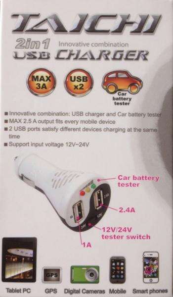 Conexión dos salidas USB+TEST batería