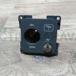 Enchufe 2 en 1. toma 12v y antena color gris oscuro