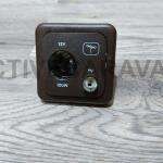 Enchufe 2 en 1. toma 12v y antena color marron + marco