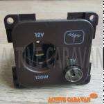 Enchufe 2 en 1. toma 12v y antena color marron