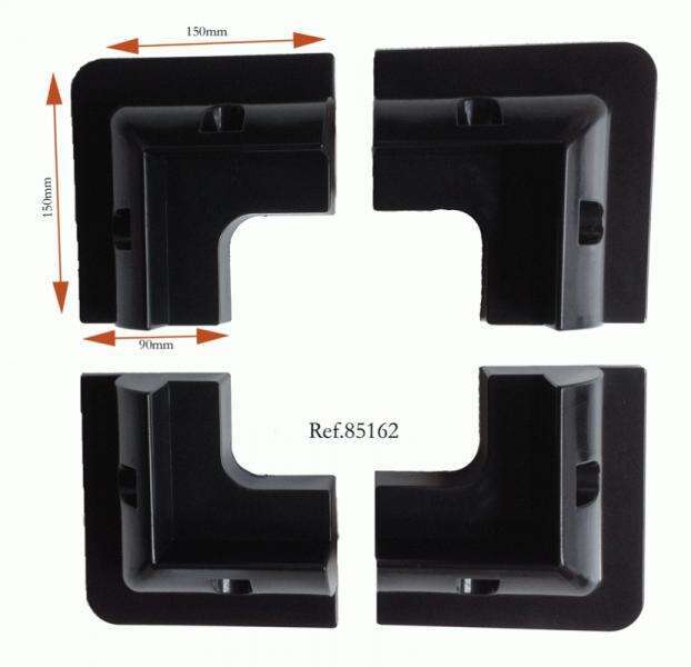 Juego cuatro soportes para placa solar negros Ref.85162