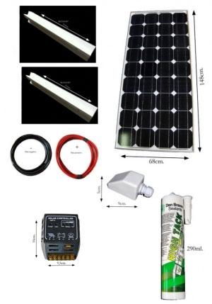 Kit solar 140W reg. 12AH Ref.KIT140/12AHS