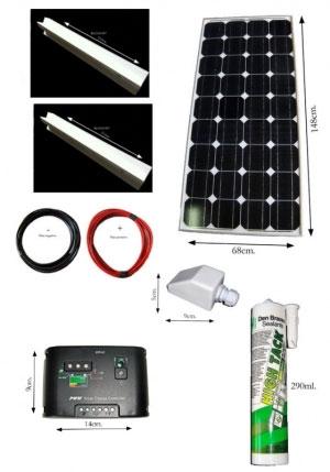 Kit solar 140W reg.10AH Ref.KIT140/10AHS