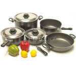 Juego de ollas de aluminio de 9 piezas