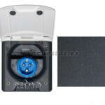 Toma electrica NEGRA exterior magnetica caravana autocaravana camper - Ref. 820375