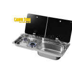 Cocina Fregadero CAN FL1765 2 fuegos y tapas independientes