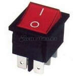 Interruptor bipolar basculante rojo con luz 6 pin