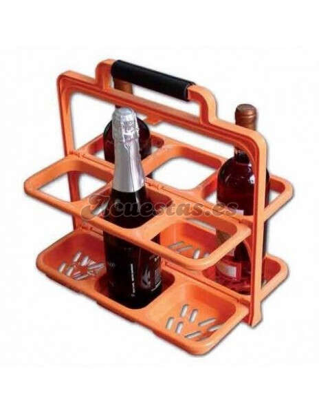 Cesta porta botellas desplegable