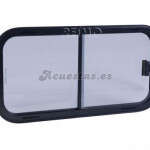 Ventana Cristal 800x450 tintado Corredera marco negro Seguridad Camper - Ref. 31615