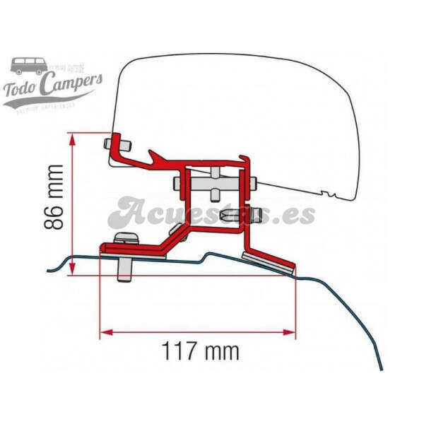 Soporte Toldo Fiamma F40 Van 270 - Ford Custom Batalla Larga