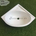 Lavabo de esquina oval blanco - 33,5x33,5x15cm