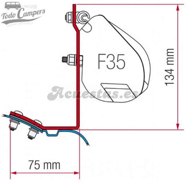 Soporte Toldo Fiamma F35 Pro - Mercedes Vito 1996-2003