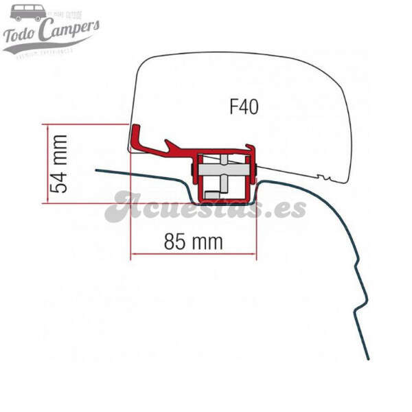 Soporte Toldo Fiamma F40Van para Volkswagen T5 y T6