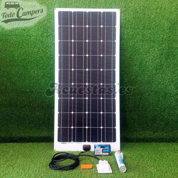 Kit placa solar semi-flexible monocristalina - Regulador PWM 10A - 120W