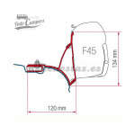 Soporte para toldo Fiamma F45s para Volkswagen T5 y T6 (techos sin guía)