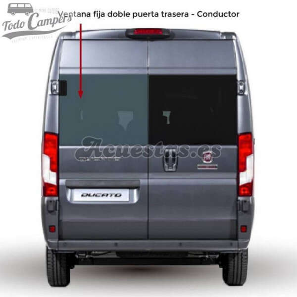 Ventana fija doble puerta trasera Conductor (apertura total 270º) para Ducato, Jumper y Boxer desde 2007