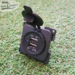 Toma USB doble con tapa Gris Oscuro