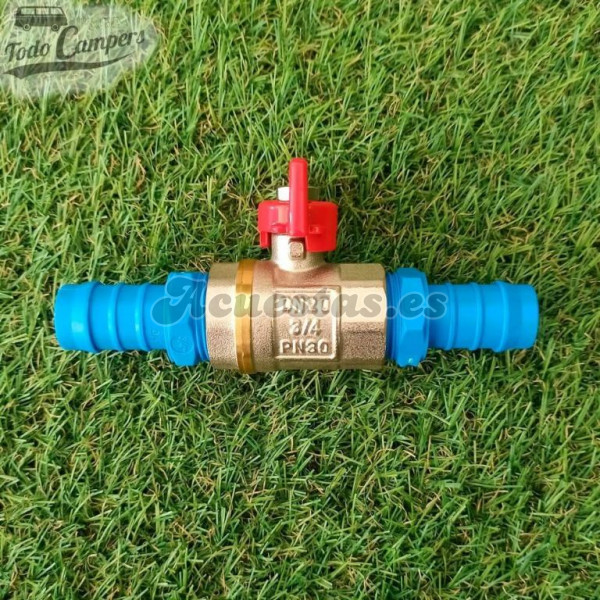 Llave de paso de latón para instalaciones de agua 3/4" (19 mm)
